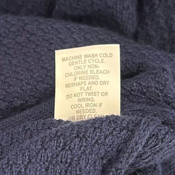 J. Jill Knit Sweater Tunic Women's Small Blue Cotton Rayon Textured Long Sleeves - Picture 10 of 11